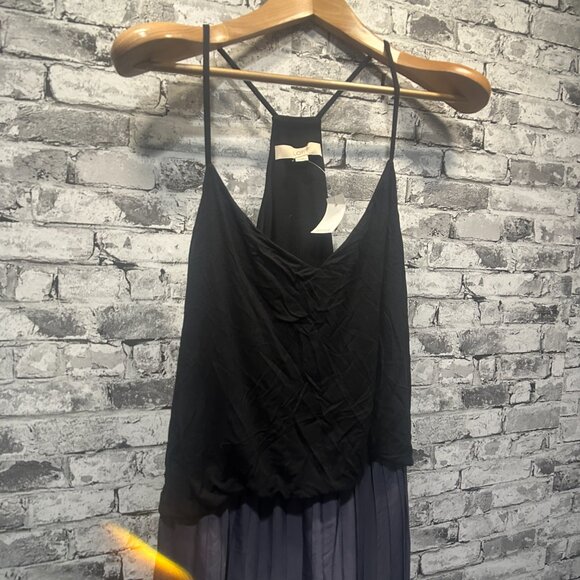 EUC Ann Taylor Spaghetti Strap Midi Dress Black & Grey Size XL Tall - Picture 7 of 15